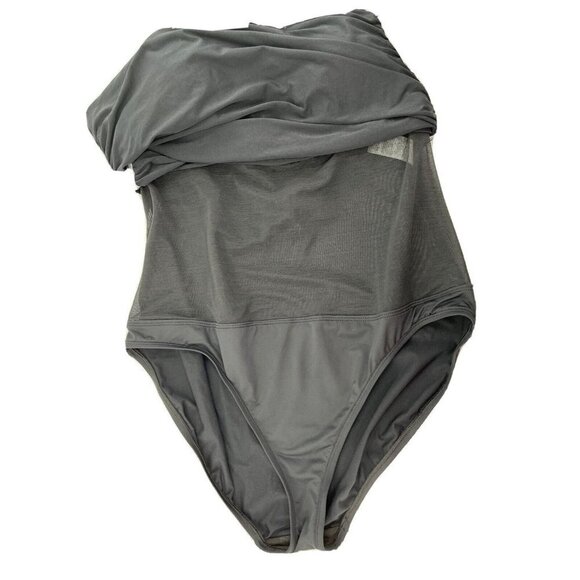 Ralph Lauren Plus Black Tummy Control Halter One Piece Swimdress 18W Slimming - Picture 10 of 10